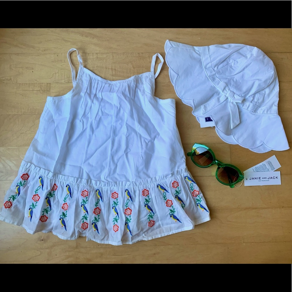 Janie and Jack size 6 Paradise tank, hat & sunnies